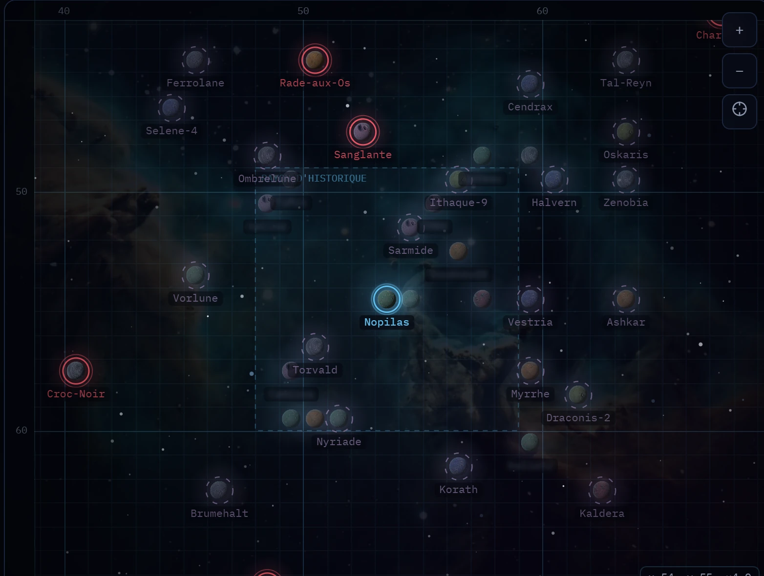 La carte de l’univers : planètes des joueurs, avant-postes et repaires pirates